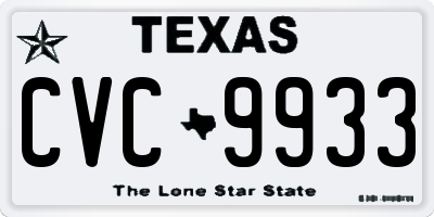 TX license plate CVC9933