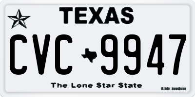 TX license plate CVC9947