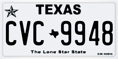 TX license plate CVC9948