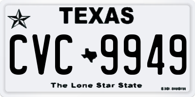 TX license plate CVC9949