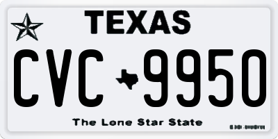 TX license plate CVC9950