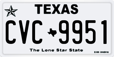 TX license plate CVC9951