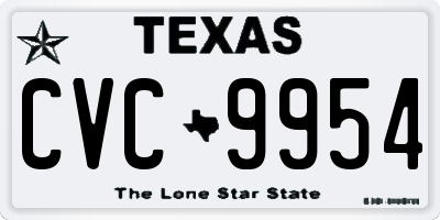 TX license plate CVC9954