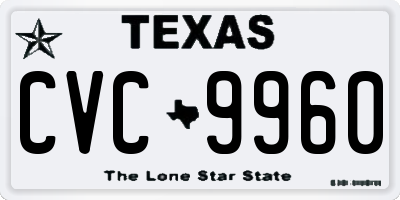 TX license plate CVC9960