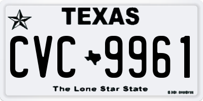 TX license plate CVC9961