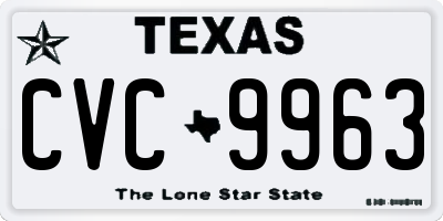 TX license plate CVC9963