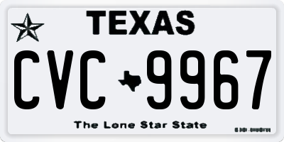 TX license plate CVC9967