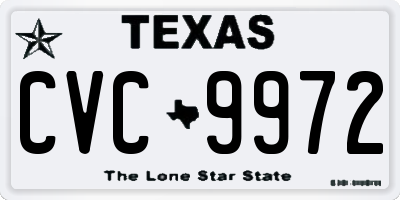 TX license plate CVC9972