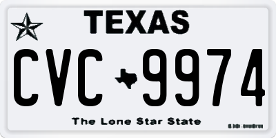 TX license plate CVC9974