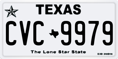 TX license plate CVC9979