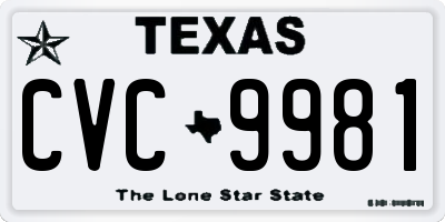 TX license plate CVC9981
