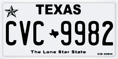 TX license plate CVC9982