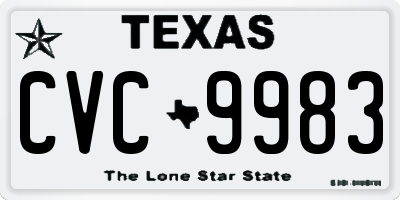 TX license plate CVC9983