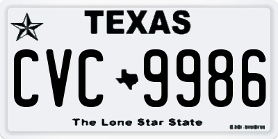TX license plate CVC9986