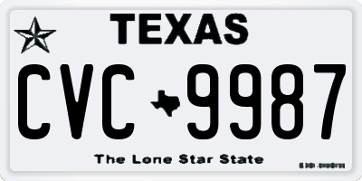 TX license plate CVC9987