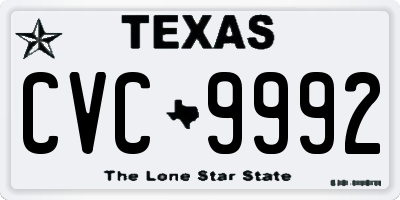 TX license plate CVC9992
