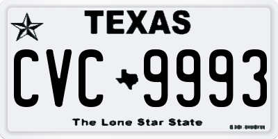 TX license plate CVC9993