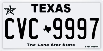 TX license plate CVC9997