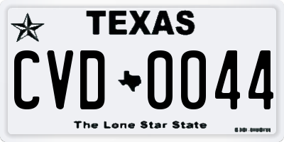 TX license plate CVD0044