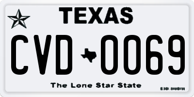 TX license plate CVD0069