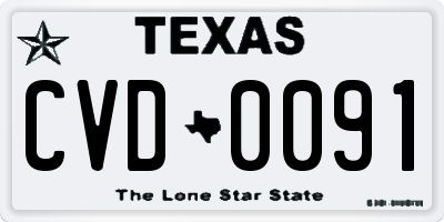 TX license plate CVD0091