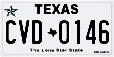 TX license plate CVD0146