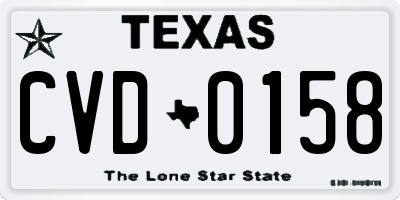 TX license plate CVD0158