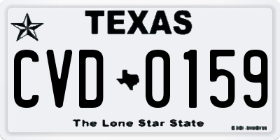 TX license plate CVD0159