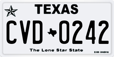 TX license plate CVD0242