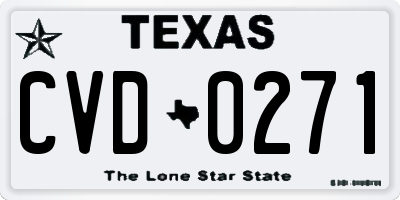 TX license plate CVD0271