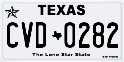TX license plate CVD0282