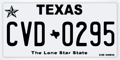 TX license plate CVD0295