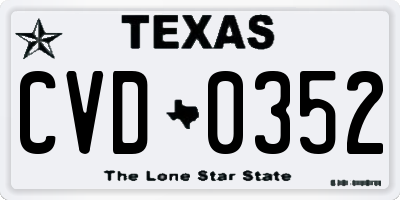 TX license plate CVD0352