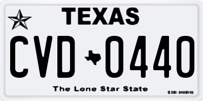 TX license plate CVD0440