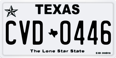 TX license plate CVD0446