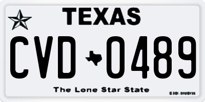 TX license plate CVD0489
