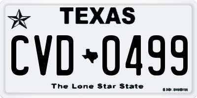 TX license plate CVD0499