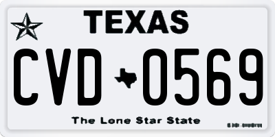 TX license plate CVD0569