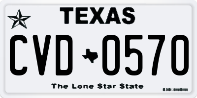 TX license plate CVD0570