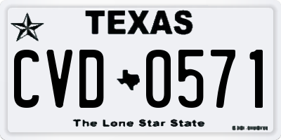 TX license plate CVD0571