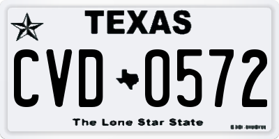 TX license plate CVD0572