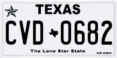 TX license plate CVD0682