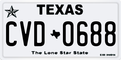 TX license plate CVD0688