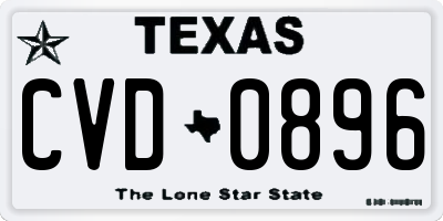 TX license plate CVD0896