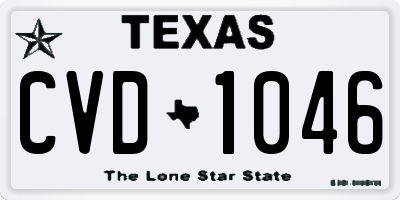 TX license plate CVD1046