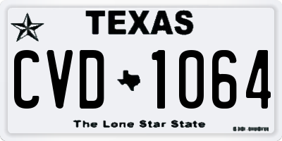 TX license plate CVD1064