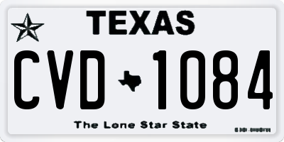 TX license plate CVD1084