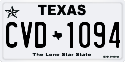 TX license plate CVD1094