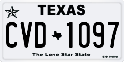 TX license plate CVD1097