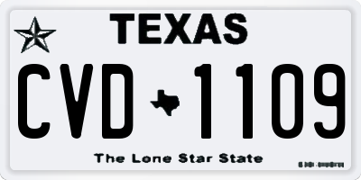 TX license plate CVD1109